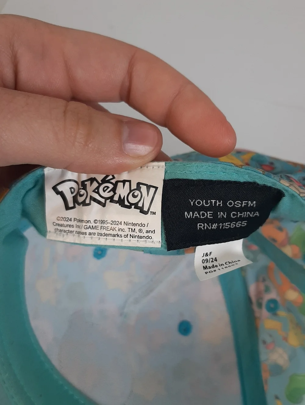 🛍Pokemon Youth Size OSFM Snapback Hat Character All Over Black Bill Cap 2024